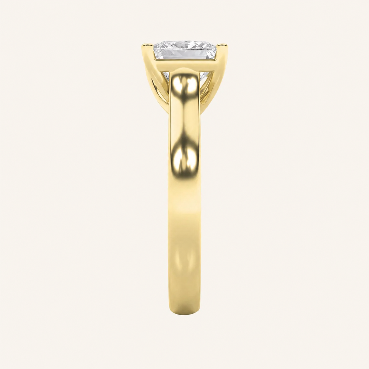 3CT Princess Cut Lab Grown Diamond Solitaire Ring