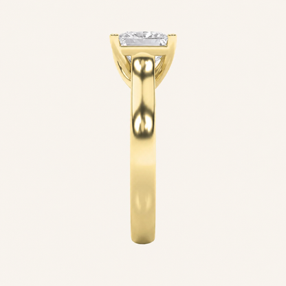 3CT Princess Cut Lab Grown Diamond Solitaire Ring