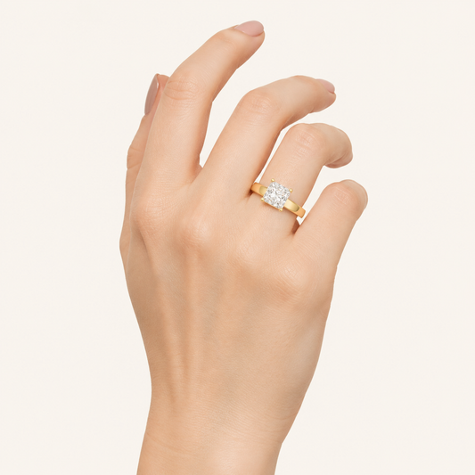 3CT Princess Cut Lab Grown Diamond Solitaire Ring