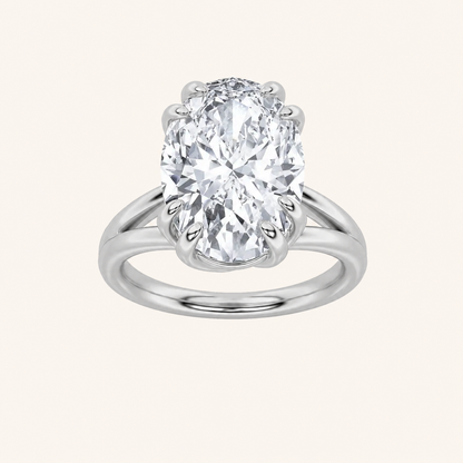 5CT Oval Cut Lab Grown Diamond Solitaire Ring