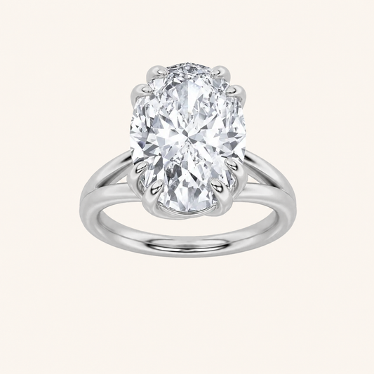 5CT Oval Cut Lab Grown Diamond Solitaire Ring
