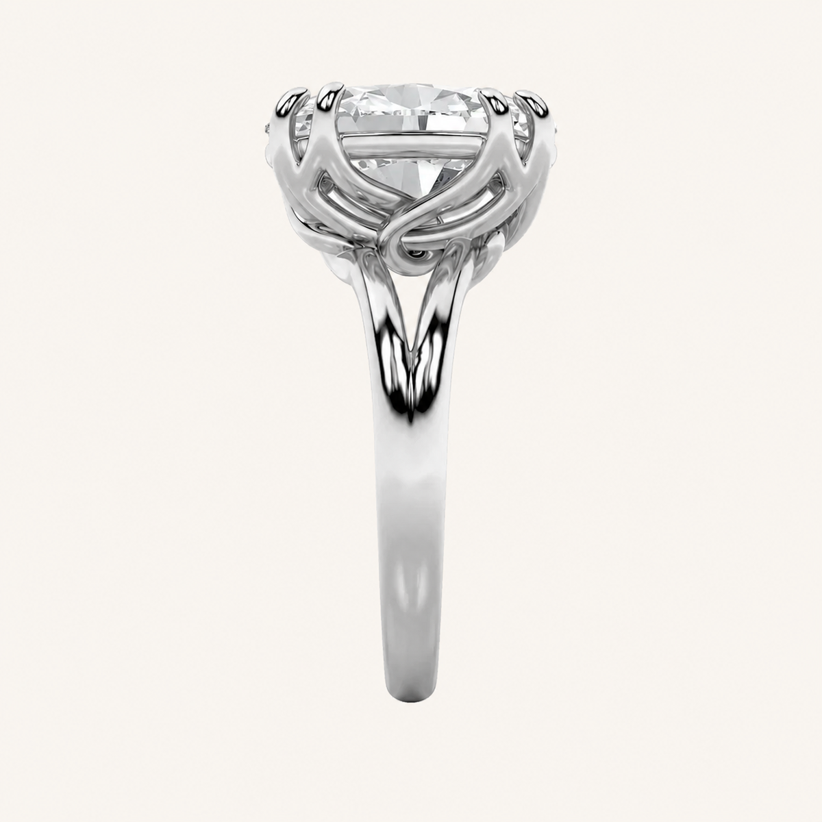 5CT Oval Cut Lab Grown Diamond Solitaire Ring