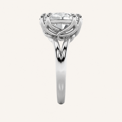 5CT Oval Cut Lab Grown Diamond Solitaire Ring