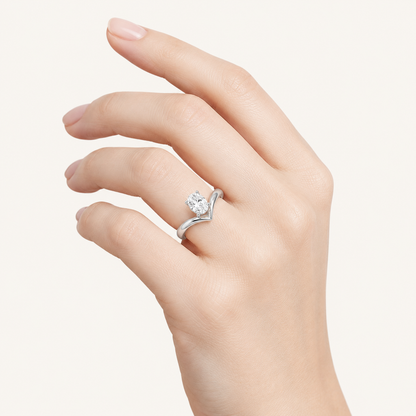 1.5CT Oval Cut Lab Grown Diamond Solitaire Ring