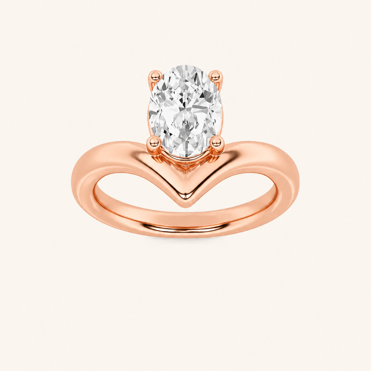 1.5CT Oval Cut Lab Grown Diamond Solitaire Ring