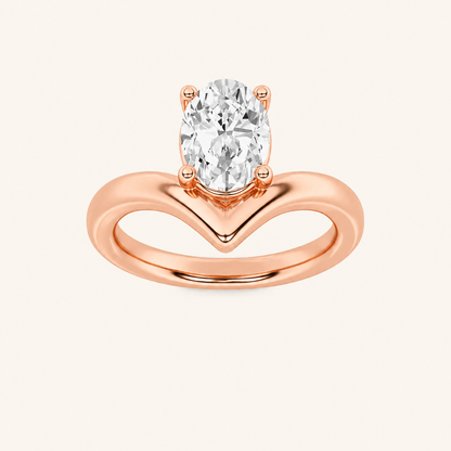 1.5CT Oval Cut Lab Grown Diamond Solitaire Ring