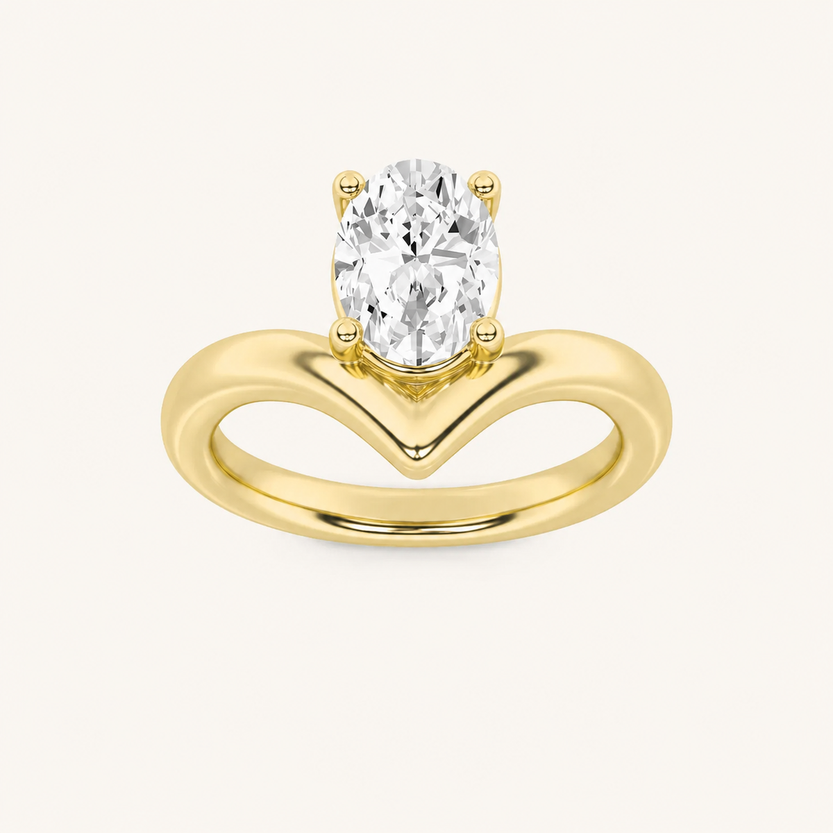 1.5CT Oval Cut Lab Grown Diamond Solitaire Ring