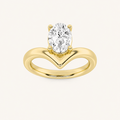 1.5CT Oval Cut Lab Grown Diamond Solitaire Ring