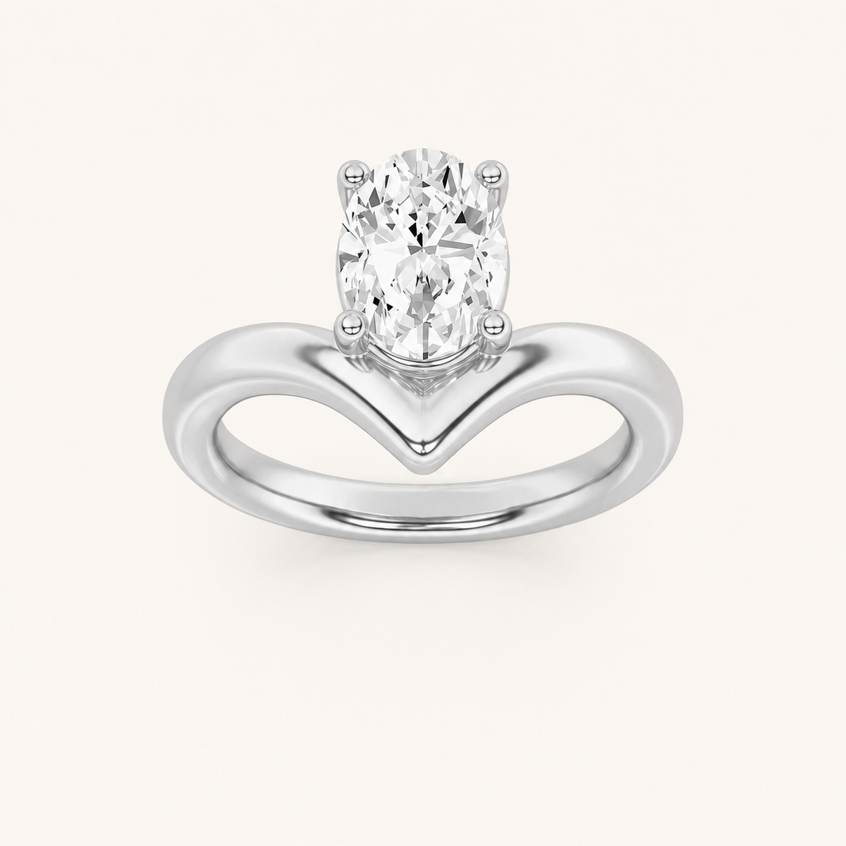 1.5CT Oval Cut Lab Grown Diamond Solitaire Ring