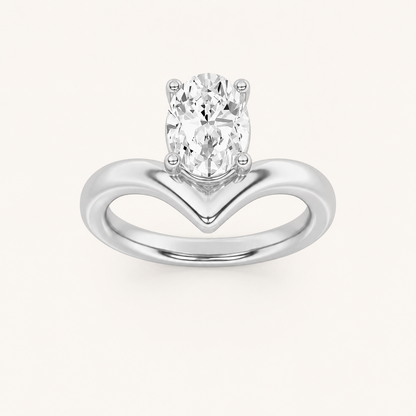 1.5CT Oval Cut Lab Grown Diamond Solitaire Ring