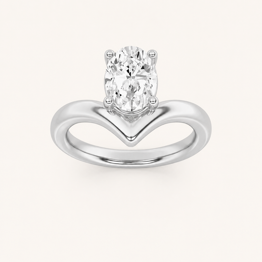 1.5CT Oval Cut Lab Grown Diamond Solitaire Ring