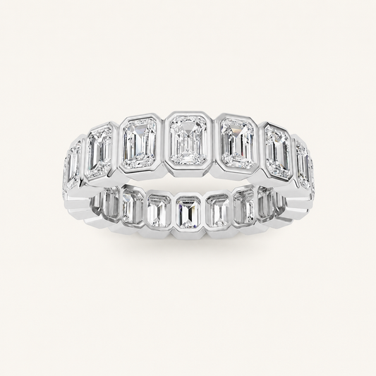 4.5CT Emerald Cut Lab Grown Diamond Eternity Ring