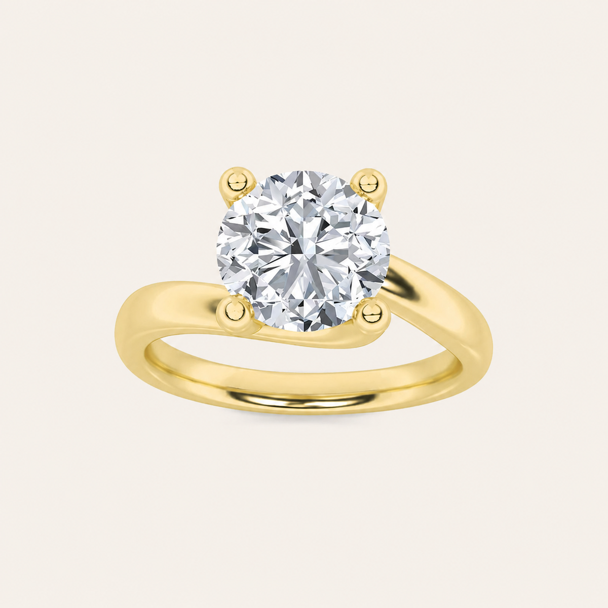 1.5CT Round Cut Lab Grown Diamond Solitaire Ring