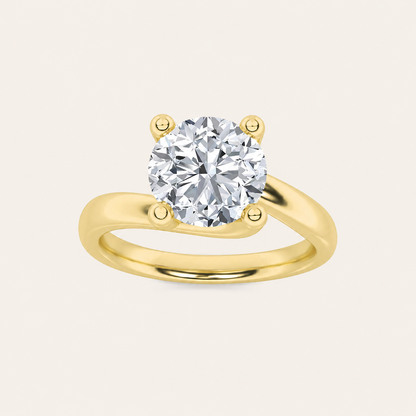 1.5CT Round Cut Lab Grown Diamond Solitaire Ring