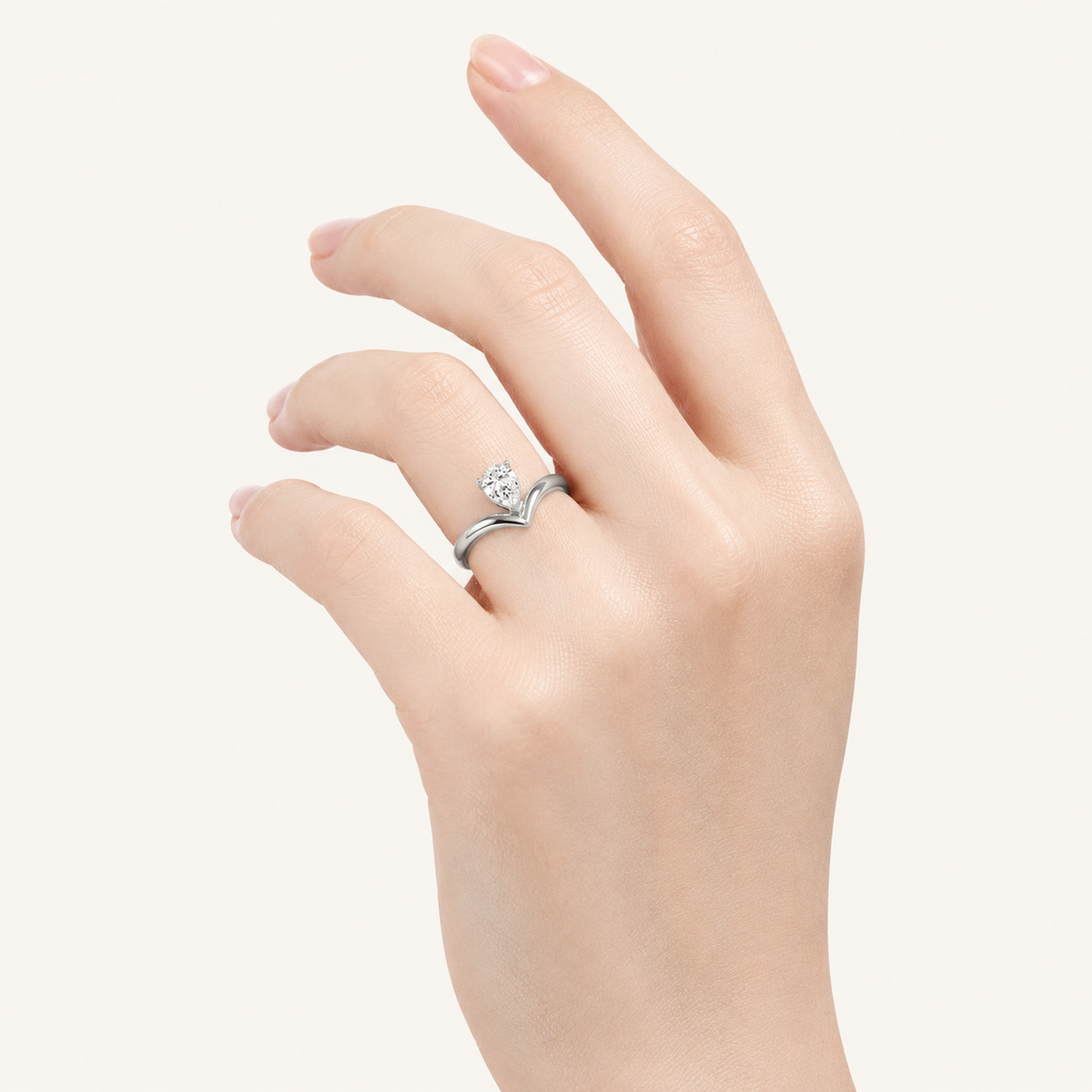 1.5CT Pear Cut Lab Grown Diamond Solitaire Ring