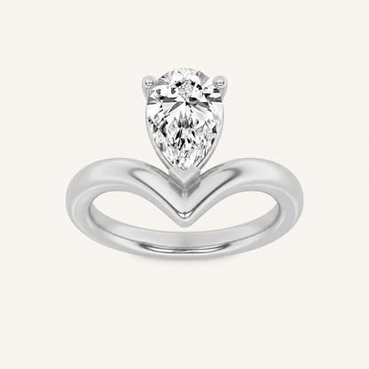 1.5CT Pear Cut Lab Grown Diamond Solitaire Ring