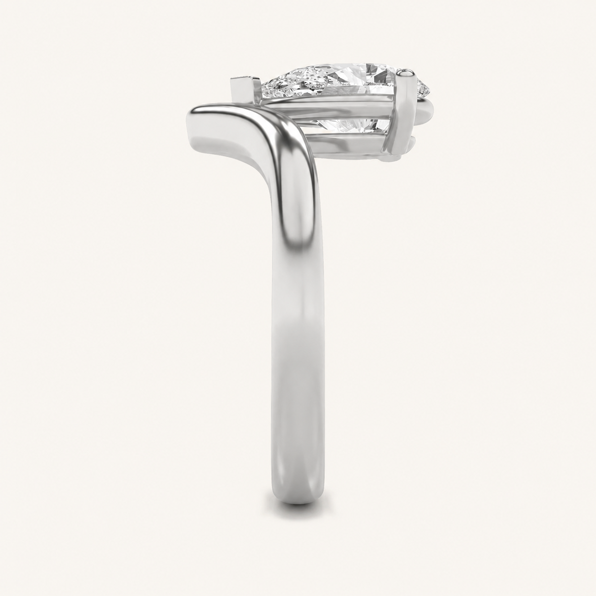1.5CT Pear Cut Lab Grown Diamond Solitaire Ring