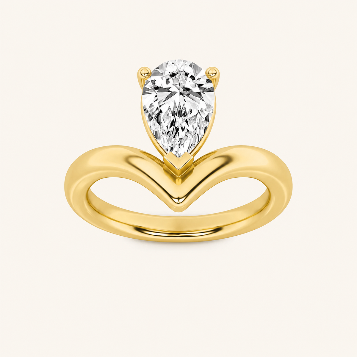 1.5CT Pear Cut Lab Grown Diamond Solitaire Ring