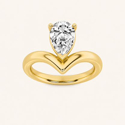 1.5CT Pear Cut Lab Grown Diamond Solitaire Ring