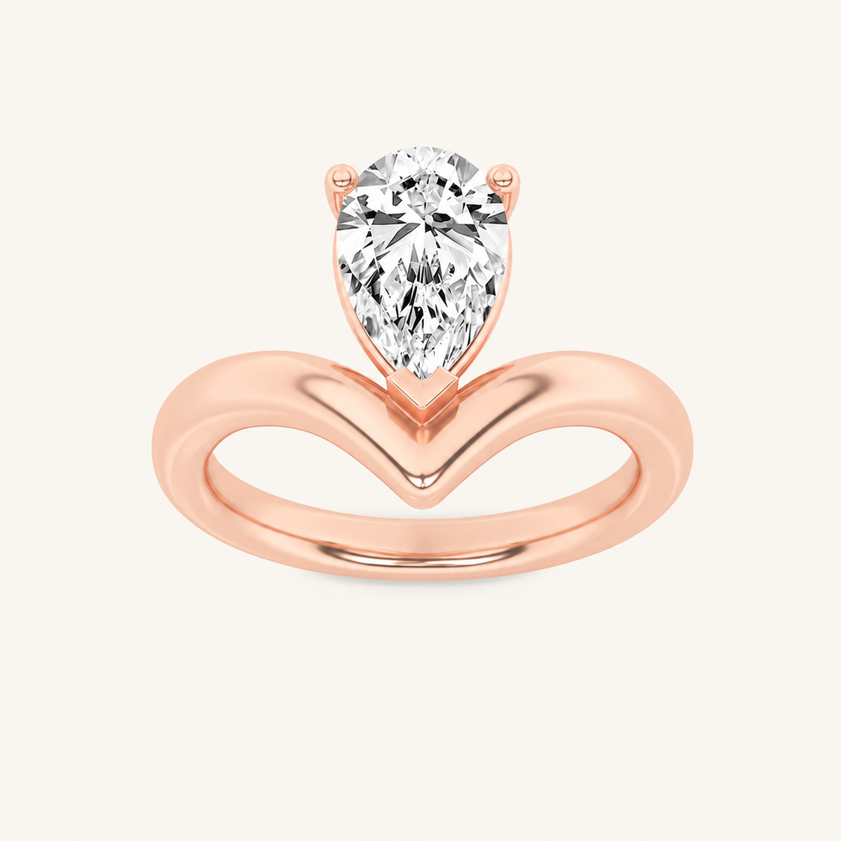 1.5CT Pear Cut Lab Grown Diamond Solitaire Ring