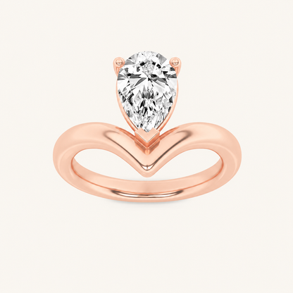 1.5CT Pear Cut Lab Grown Diamond Solitaire Ring