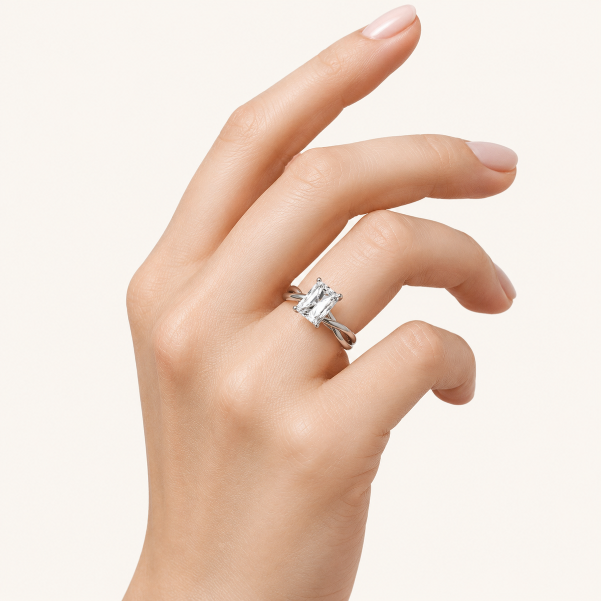 2CT Radiant Cut Lab Grown Diamond Solitaire Ring