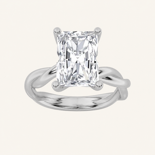 2CT Radiant Cut Lab Grown Diamond Solitaire Ring