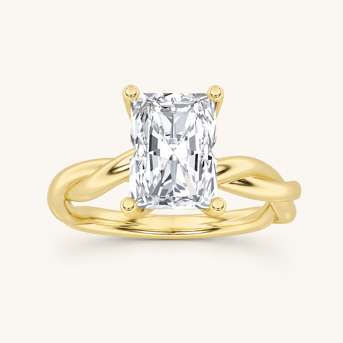 1CT Radiant Cut Lab Grown Diamond Solitaire Ring