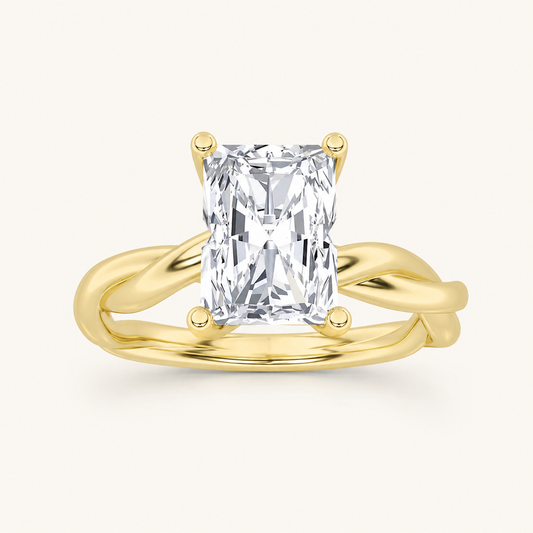 1CT Radiant Cut Lab Grown Diamond Solitaire Ring