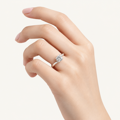 1CT Round Cut Lab Grown Diamond Solitaire Ring