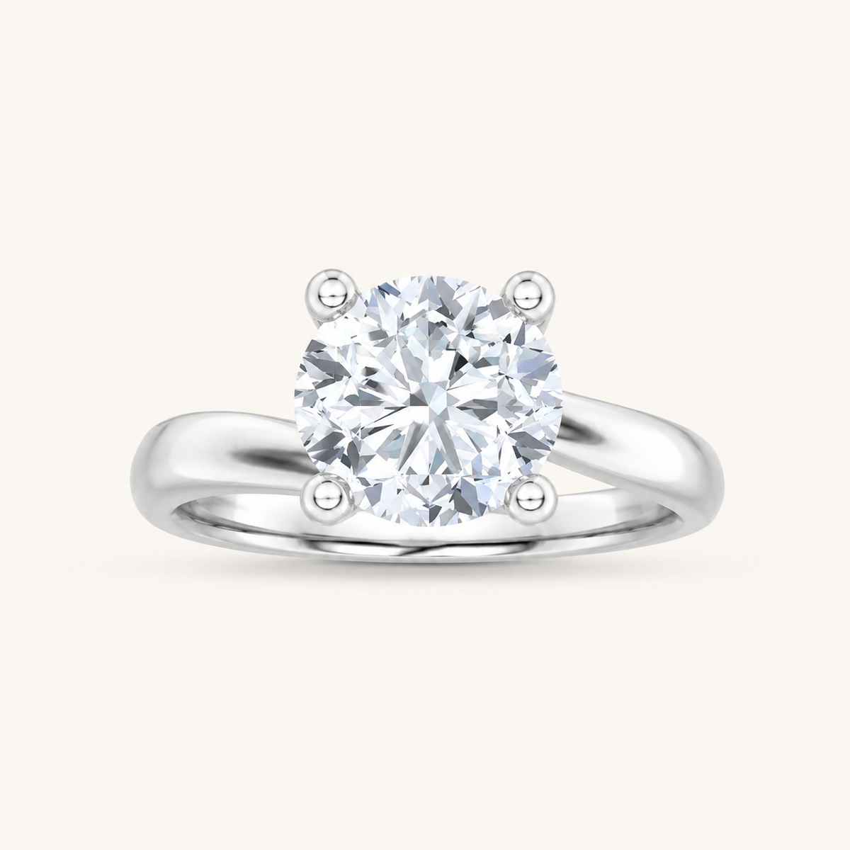 1CT Round Cut Lab Grown Diamond Solitaire Ring