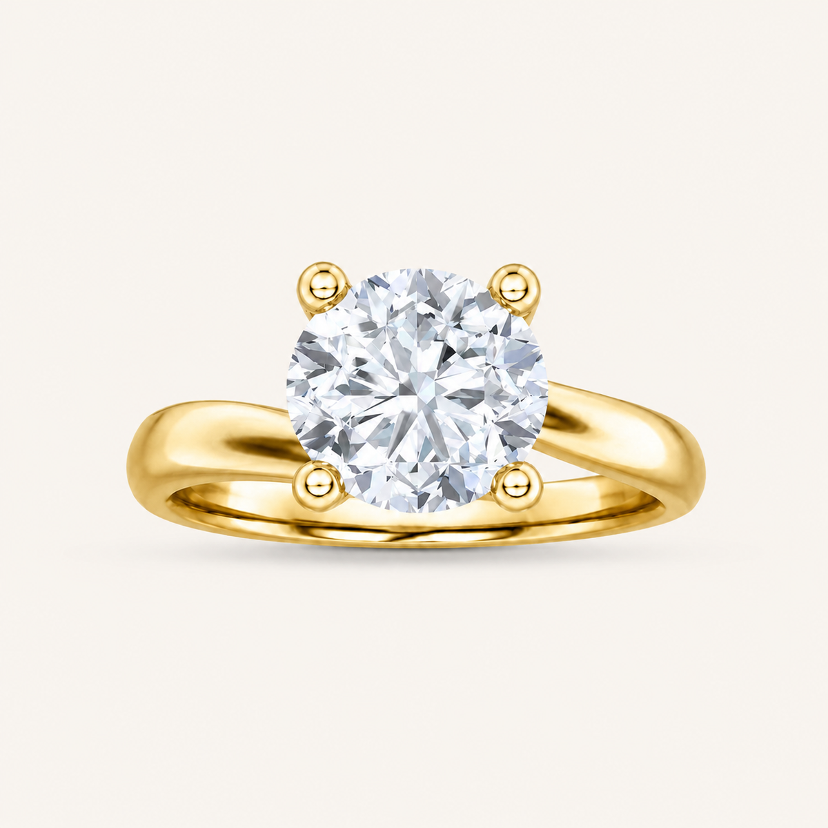 1CT Round Cut Lab Grown Diamond Solitaire Ring