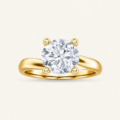 1CT Round Cut Lab Grown Diamond Solitaire Ring