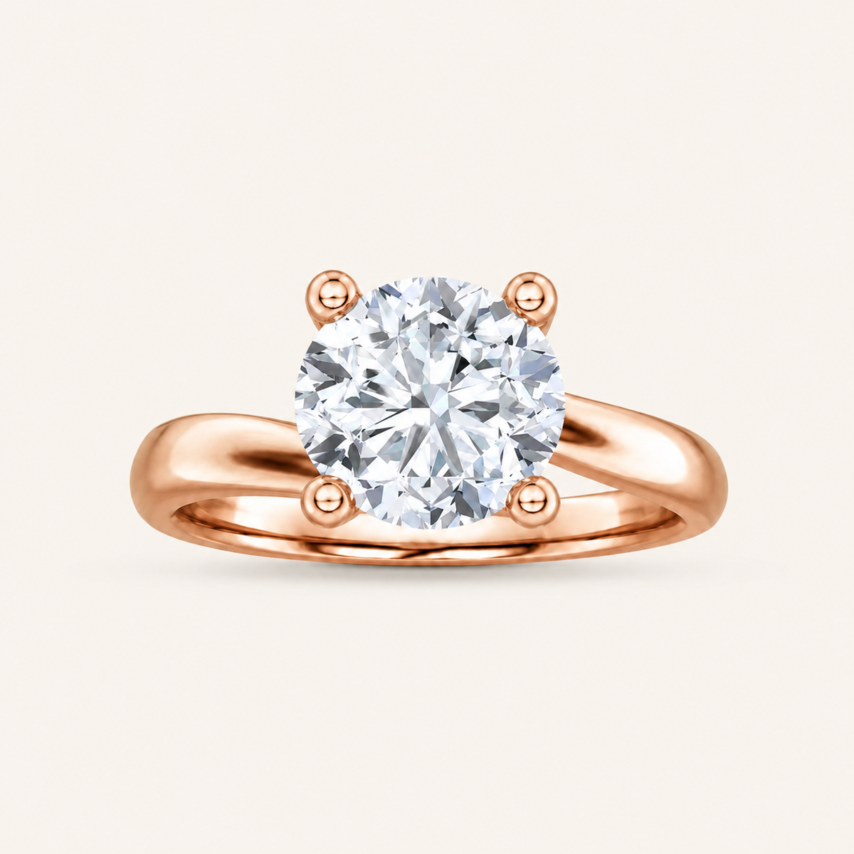 1CT Round Cut Lab Grown Diamond Solitaire Ring