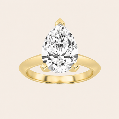 2CT Pear Cut Lab Grown Diamond Solitaire Ring