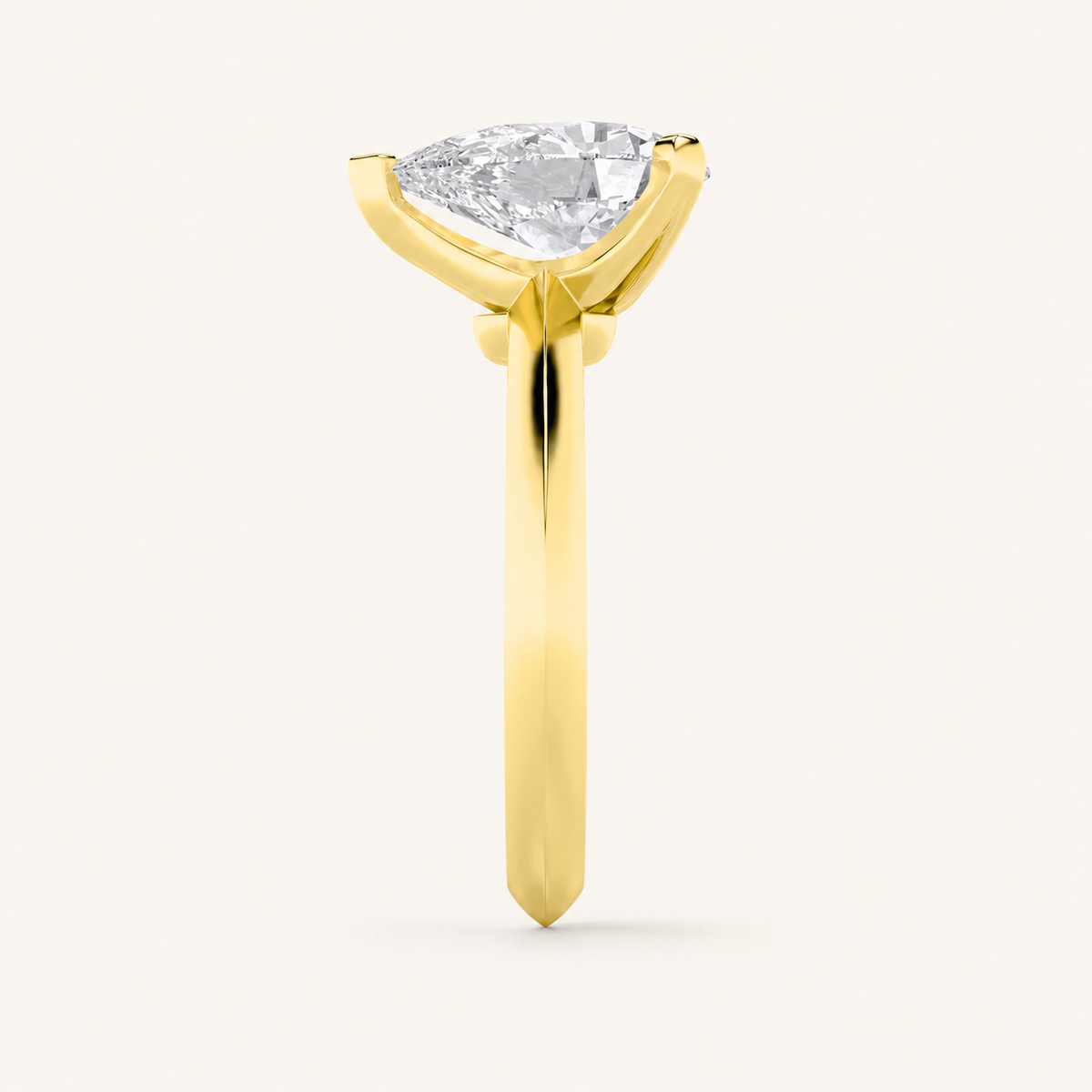2CT Pear Cut Lab Grown Diamond Solitaire Ring