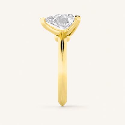 2CT Pear Cut Lab Grown Diamond Solitaire Ring