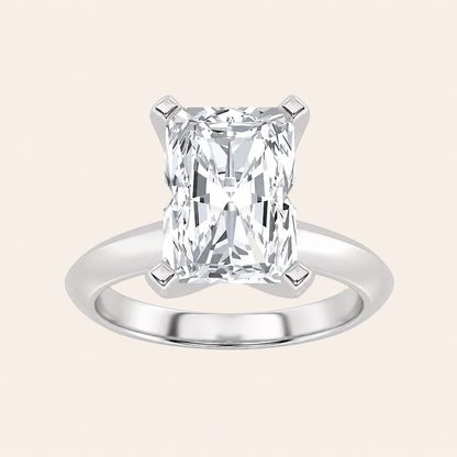1CT Radiant Cut Lab Grown Diamond Solitaire Ring
