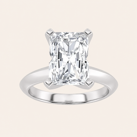 1CT Radiant Cut Lab Grown Diamond Solitaire Ring