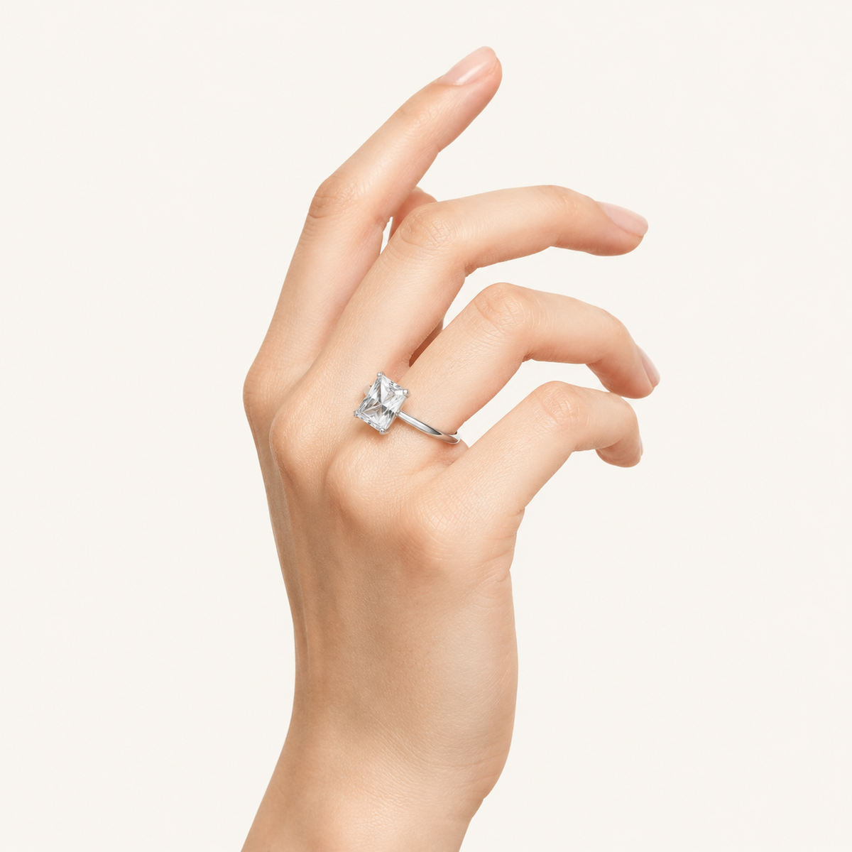 1CT Radiant Cut Lab Grown Diamond Solitaire Ring