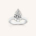 1CT Pear Cut Lab Grown Diamond Solitaire Ring