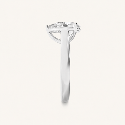 1CT Pear Cut Lab Grown Diamond Solitaire Ring