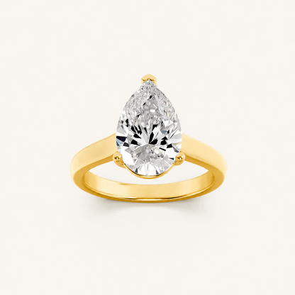 1CT Pear Cut Lab Grown Diamond Solitaire Ring