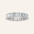 5CT Emerald Cut Lab Grown Diamond Split Prong Eternity Ring