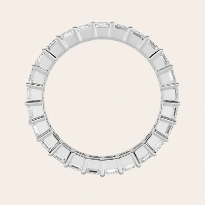 5CT Emerald Cut Lab Grown Diamond Split Prong Eternity Ring