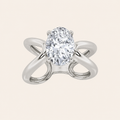 2CT Oval Cut Lab Grown Diamond Solitaire Ring
