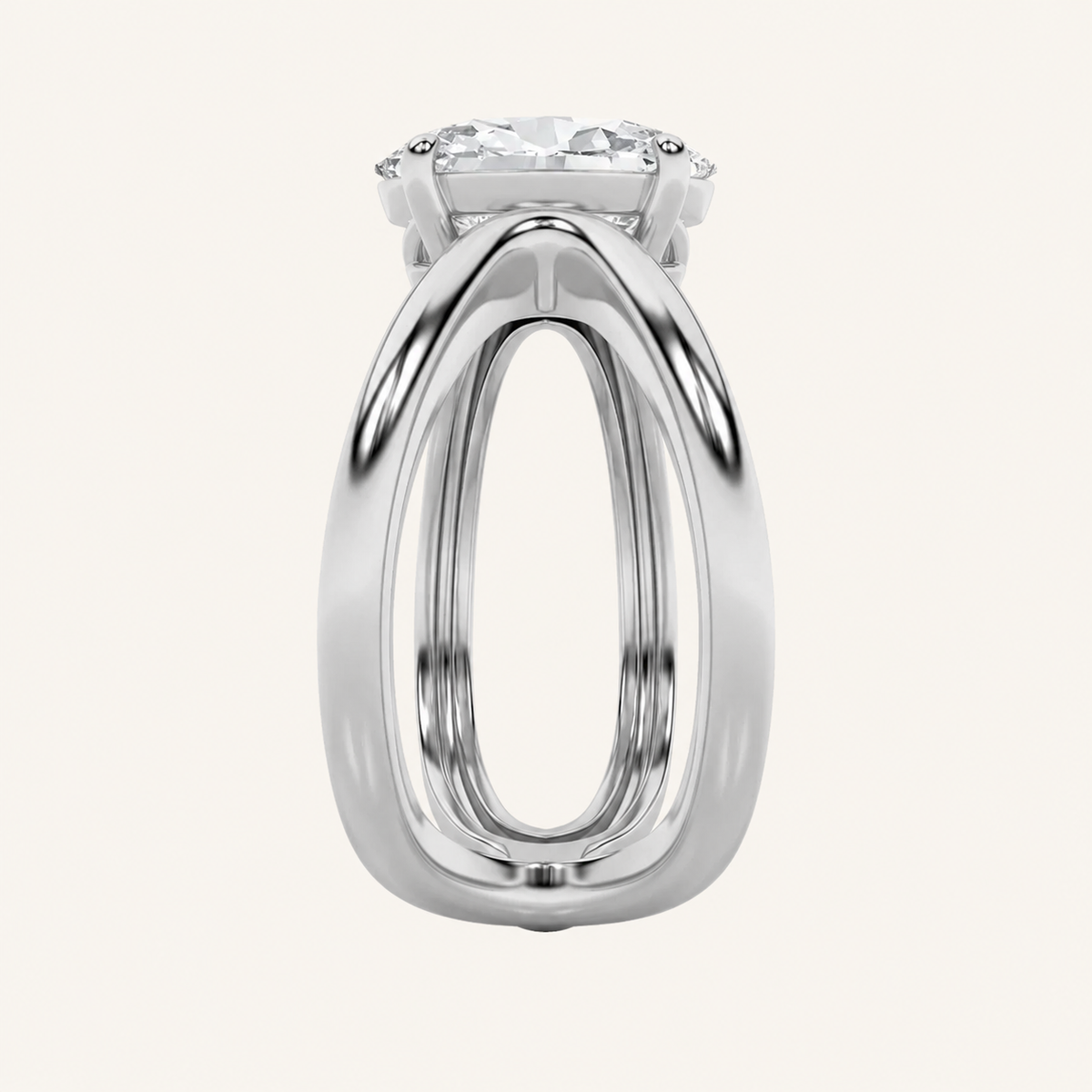 2CT Oval Cut Lab Grown Diamond Solitaire Ring