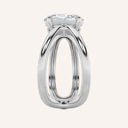 2CT Oval Cut Lab Grown Diamond Solitaire Ring