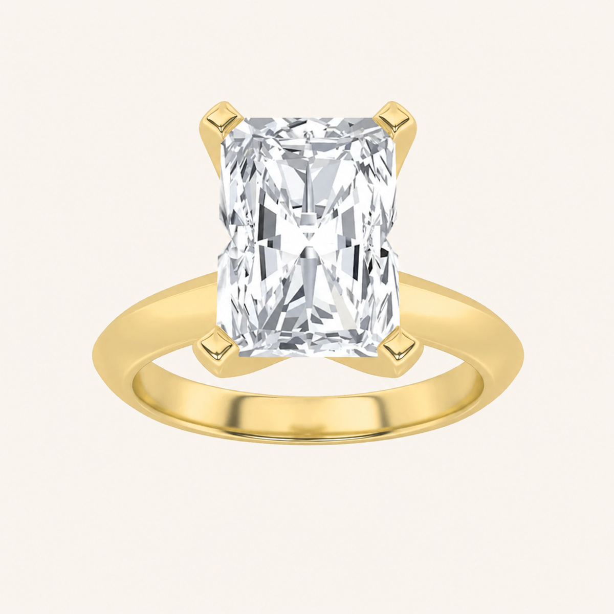 2CT Radiant Cut Lab Grown Diamond Solitaire Ring