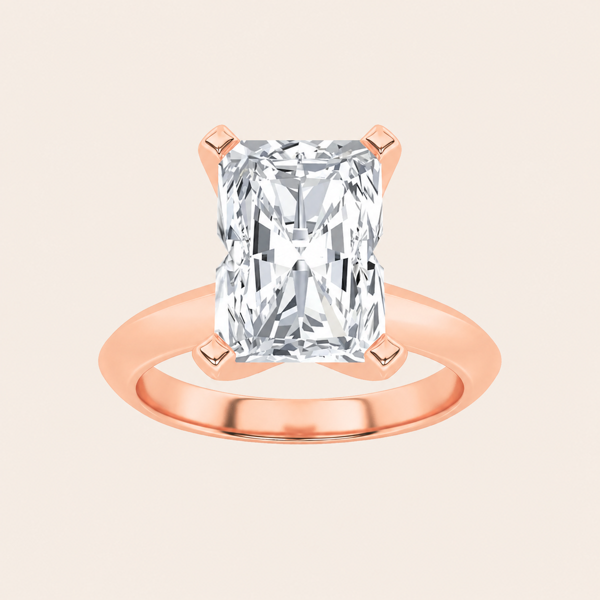2CT Radiant Cut Lab Grown Diamond Solitaire Ring